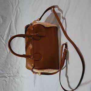 Coach shearling satchel NWT